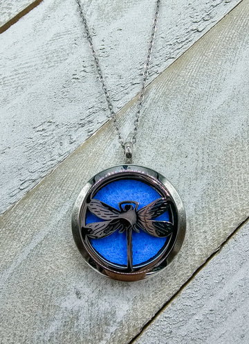 Aromatherapy - DRAGONFLY, Diffuser Pendant Necklace